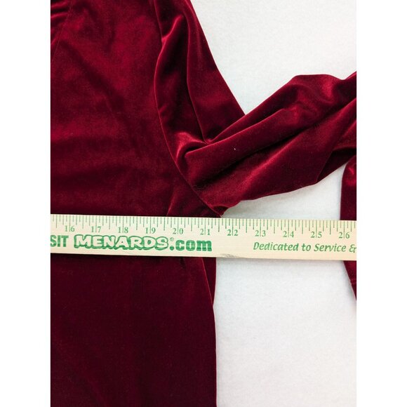 White Stag Women's Top Size XL Red Velour Velvet Textured 2-For Goth Romantic - Picture 11 of 16